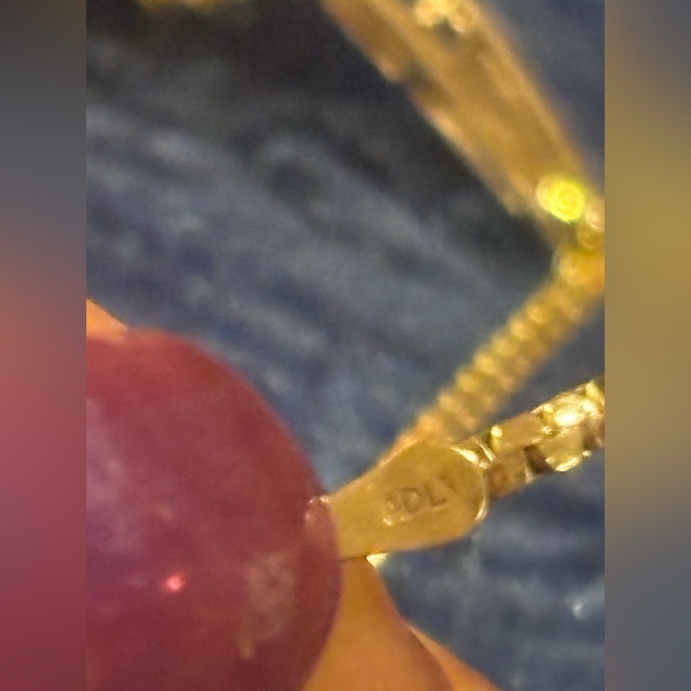 Vintage Italian ADL 10k Gold Ruby & Baguette Diamond Designer Necklace 4.3 grams - Picture 11 of 16